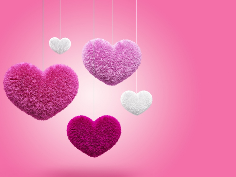 Fondo de pantalla Fluffy Hearts 800x600