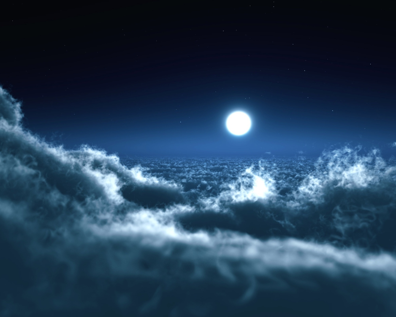 Moon Over Clouds wallpaper 1280x1024