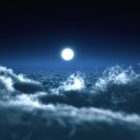 Das Moon Over Clouds Wallpaper 128x128