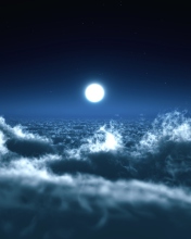 Обои Moon Over Clouds 176x220