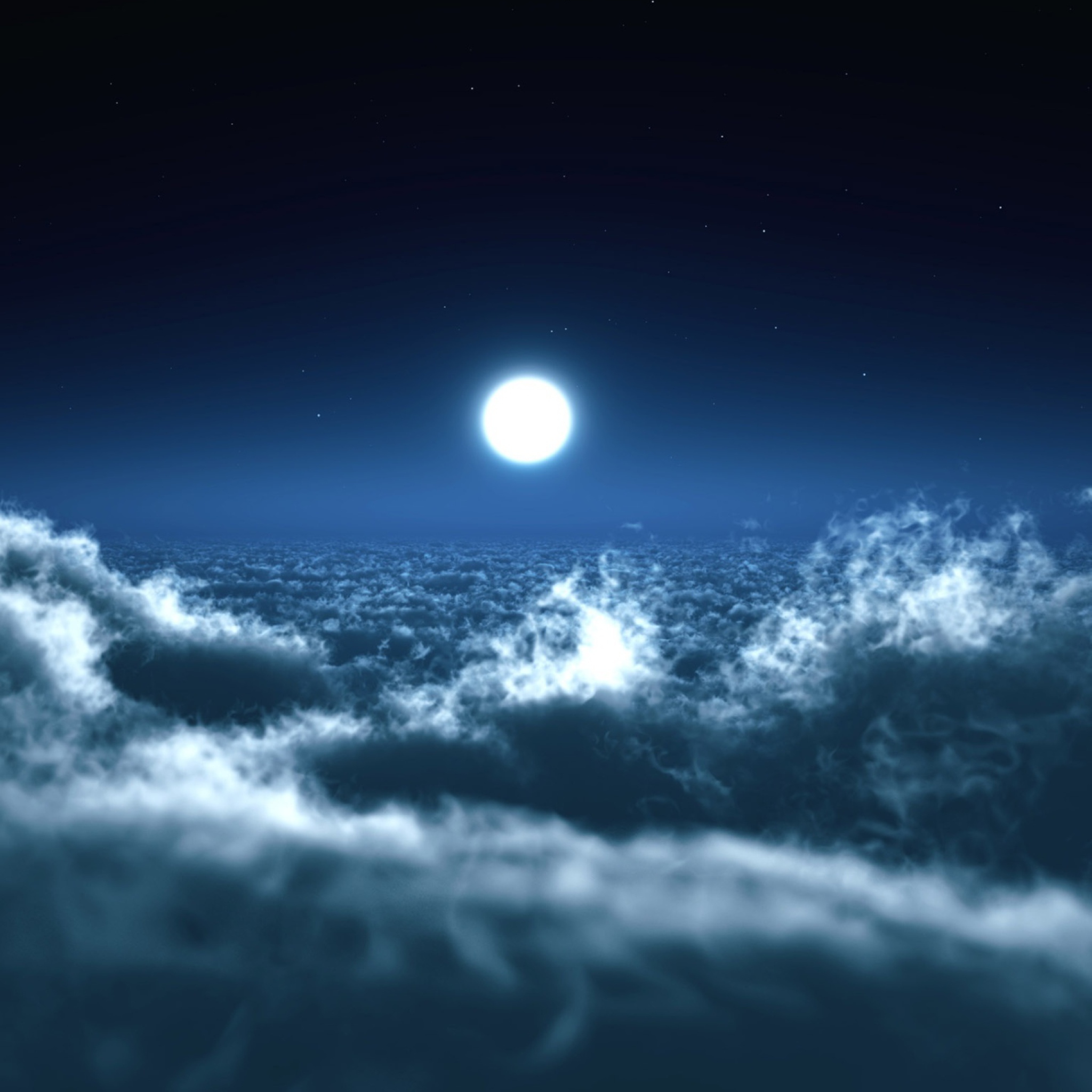 Sfondi Moon Over Clouds 2048x2048