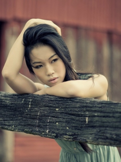 Sfondi Asian Model Posing 240x320