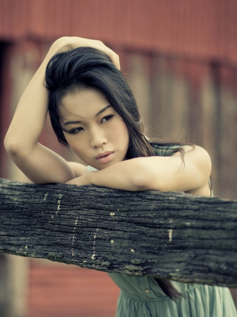 Das Asian Model Posing Wallpaper 480x640