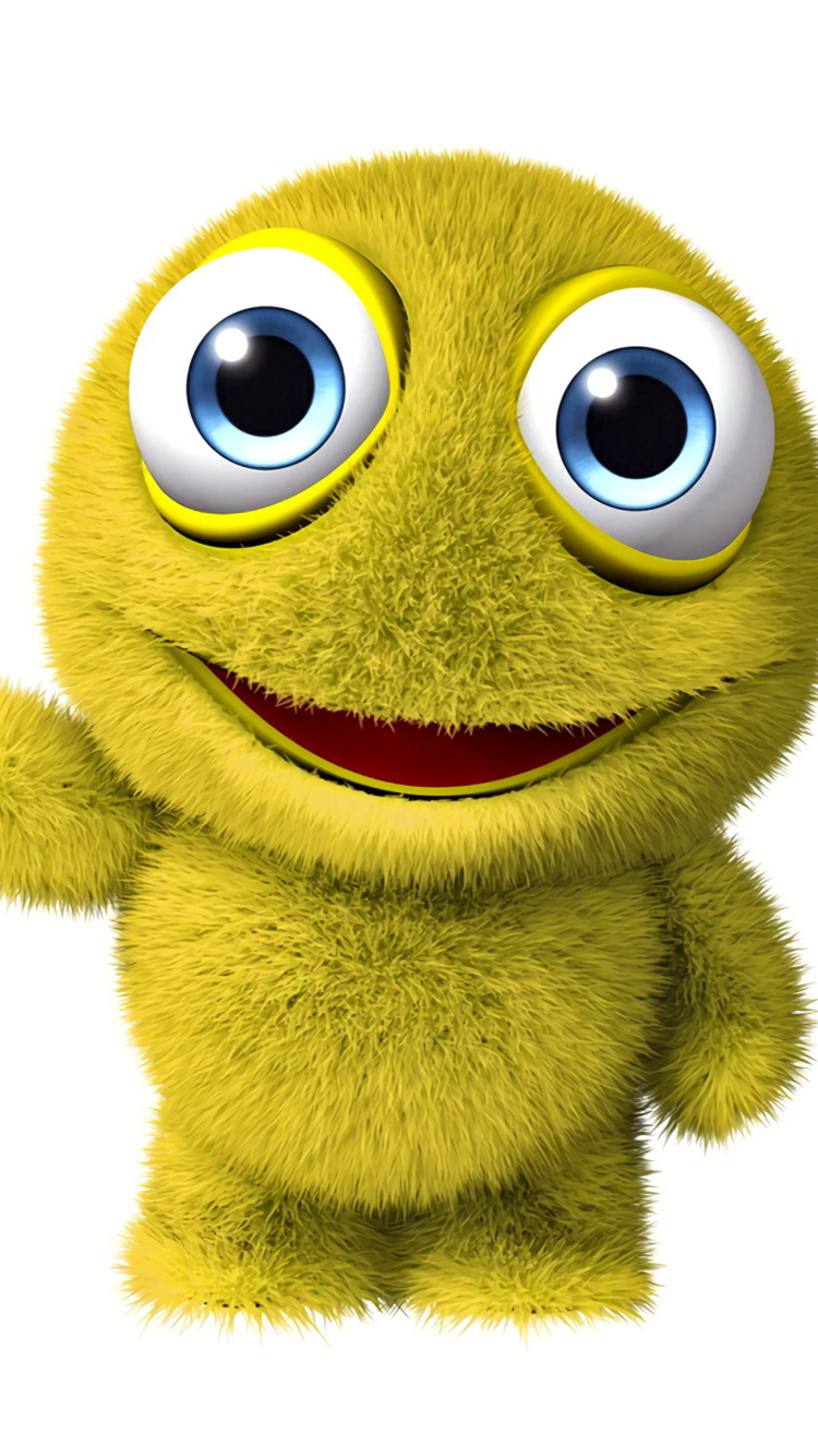 3D Yellow Monster wallpaper 750x1334