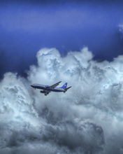 Sfondi Airplane In Clouds 176x220