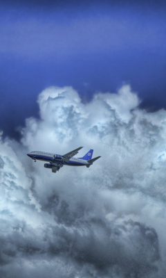 Обои Airplane In Clouds 240x400