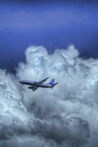 Обои Airplane In Clouds 320x480