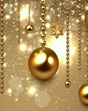 Sfondi Golden Christmas Balls 176x220