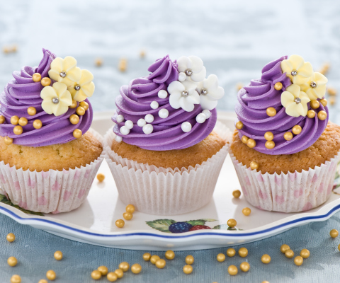 Sfondi Purple Cupcake 480x400