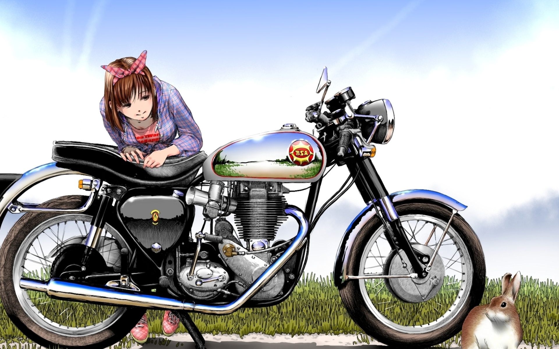 Das Anime Girl with Bike Wallpaper 1920x1200