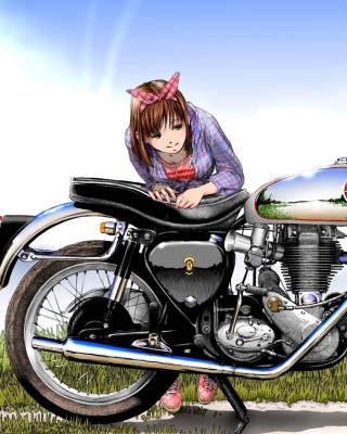 Anime Girl with Bike sfondi gratuiti per Nokia Lumia 928