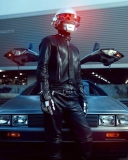 Fondo de pantalla Daft Punk Delorean 128x160