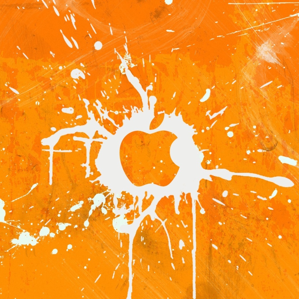Обои Apple Orange Logo 1024x1024