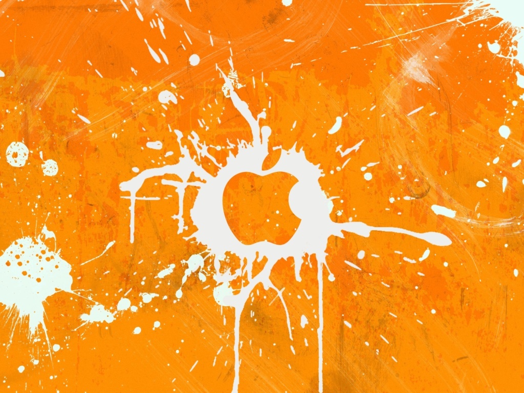 Fondo de pantalla Apple Orange Logo 1024x768