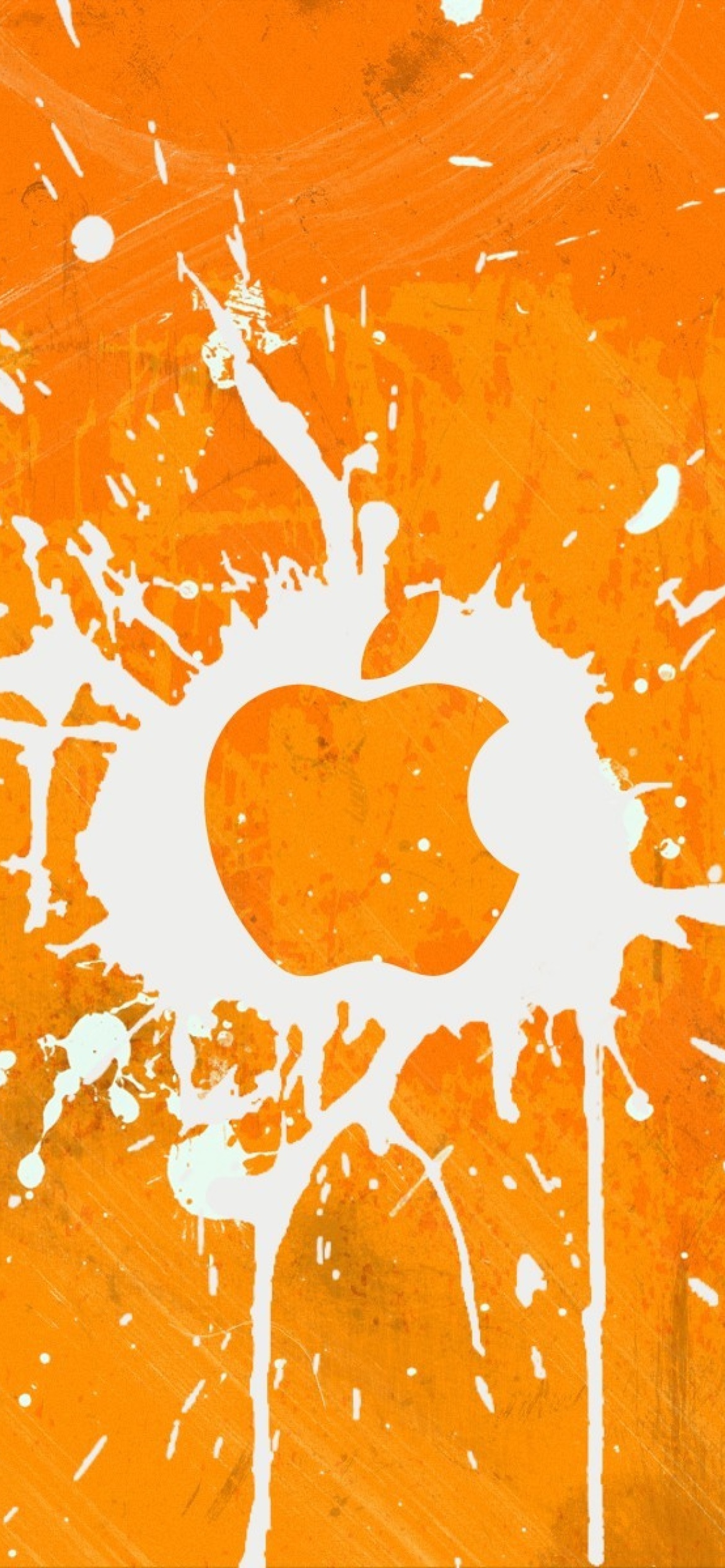 Fondo de pantalla Apple Orange Logo 1170x2532