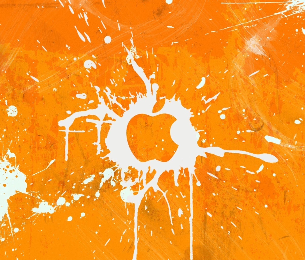 Обои Apple Orange Logo 1200x1024