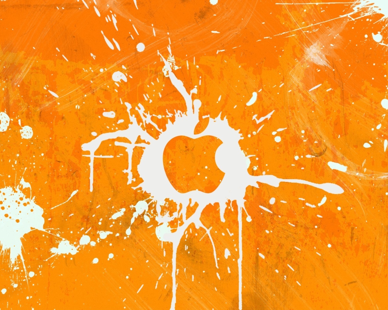 Обои Apple Orange Logo 1280x1024