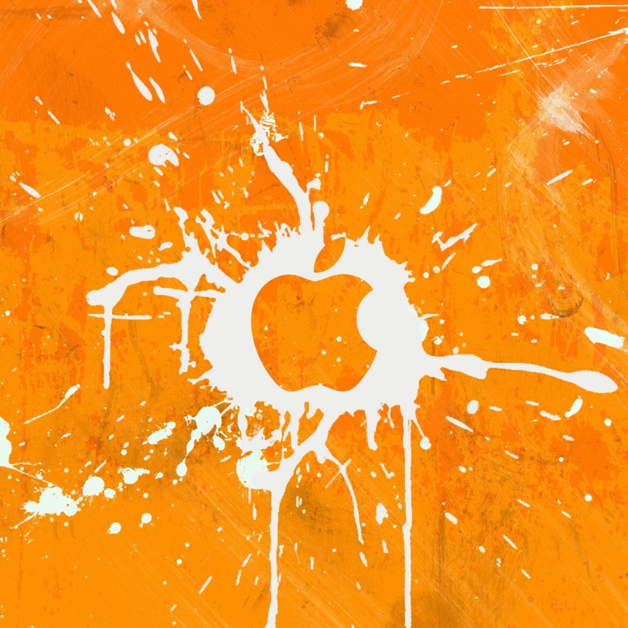 Fondo de pantalla Apple Orange Logo 2048x2048