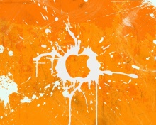 Fondo de pantalla Apple Orange Logo 220x176