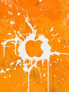 Обои Apple Orange Logo 240x320