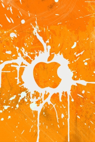Das Apple Orange Logo Wallpaper 320x480