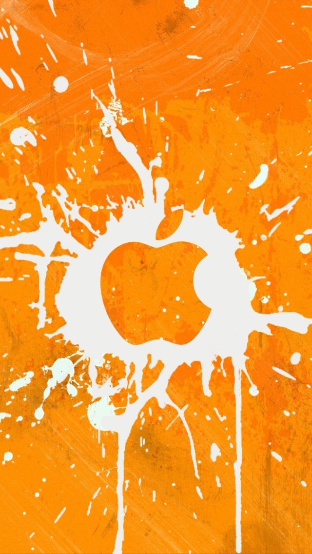Обои Apple Orange Logo 640x1136