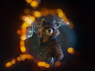 Screenshot №1 pro téma Guardians of the Galaxy Vol 2 Rocket Raccoon Superhero 320x240