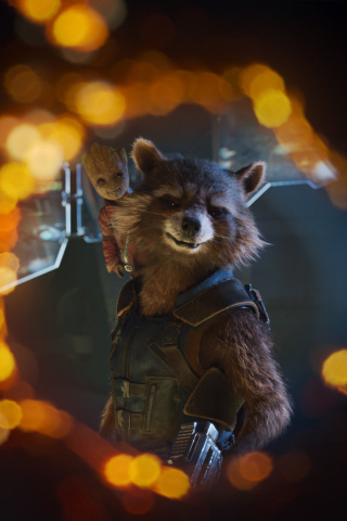 Guardians of the Galaxy Vol 2 Rocket Raccoon Superhero screenshot #1 320x480