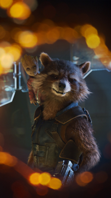 Das Guardians of the Galaxy Vol 2 Rocket Raccoon Superhero Wallpaper 360x640