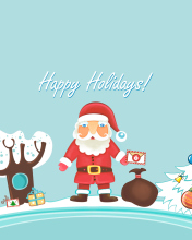 Santa Claus Wishes You Happy Holidays wallpaper 176x220