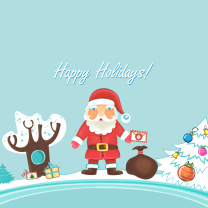 Das Santa Claus Wishes You Happy Holidays Wallpaper 208x208