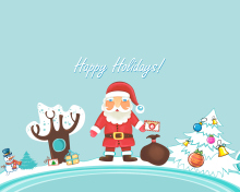 Обои Santa Claus Wishes You Happy Holidays 220x176