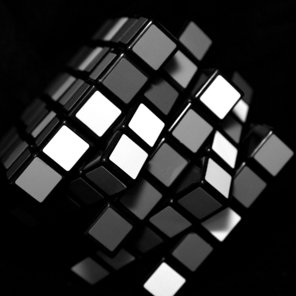 Black Rubik Cube wallpaper 1024x1024