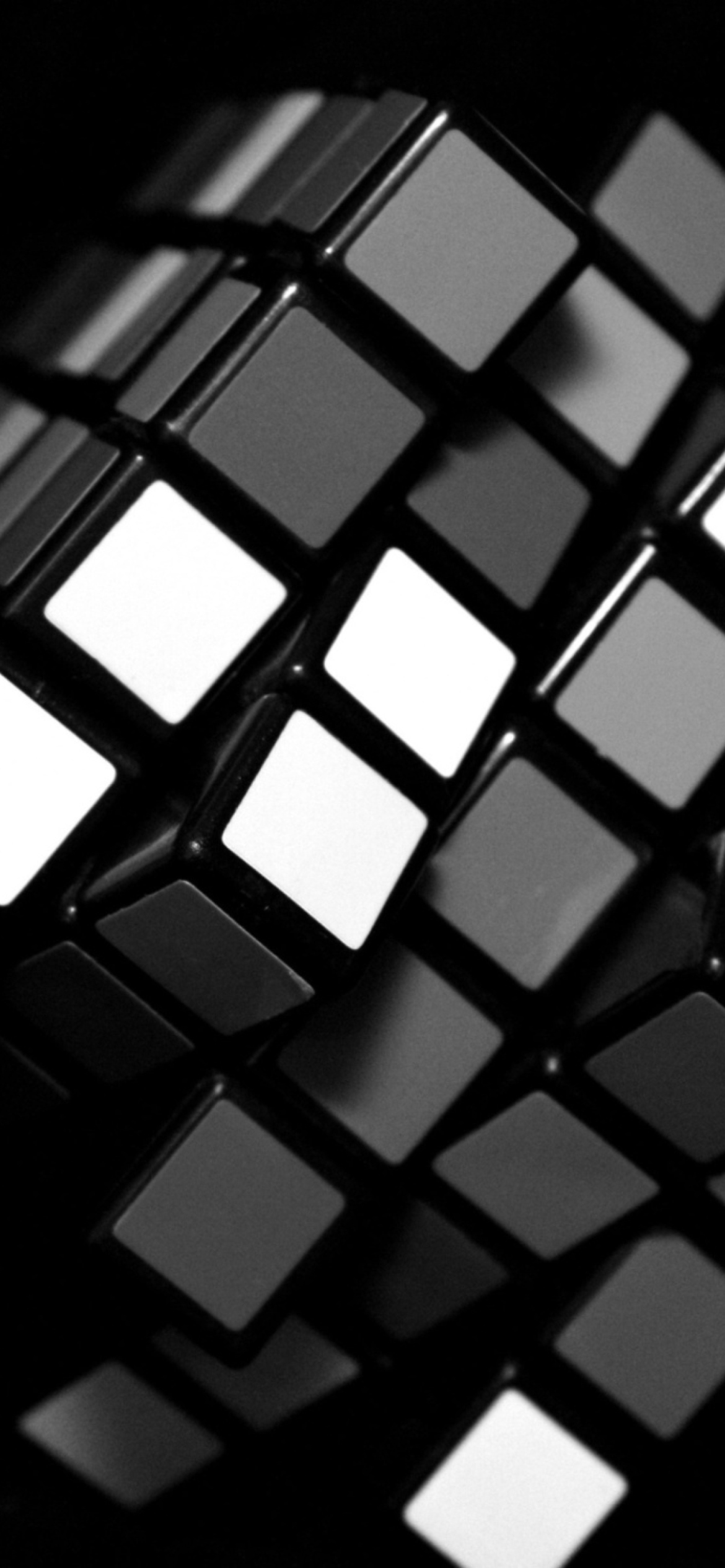 Black Rubik Cube wallpaper 1170x2532