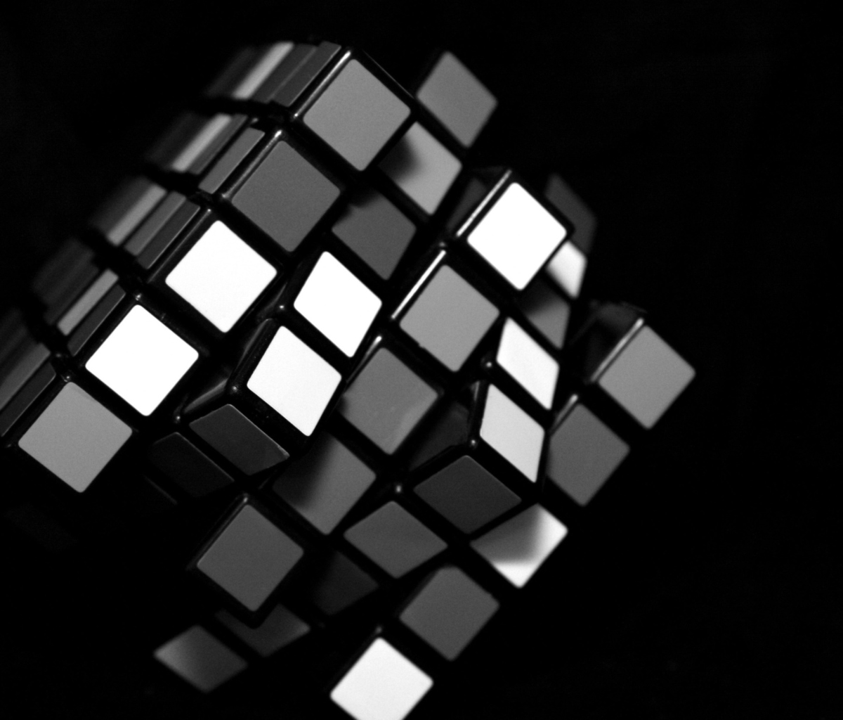 Black Rubik Cube screenshot #1 1200x1024