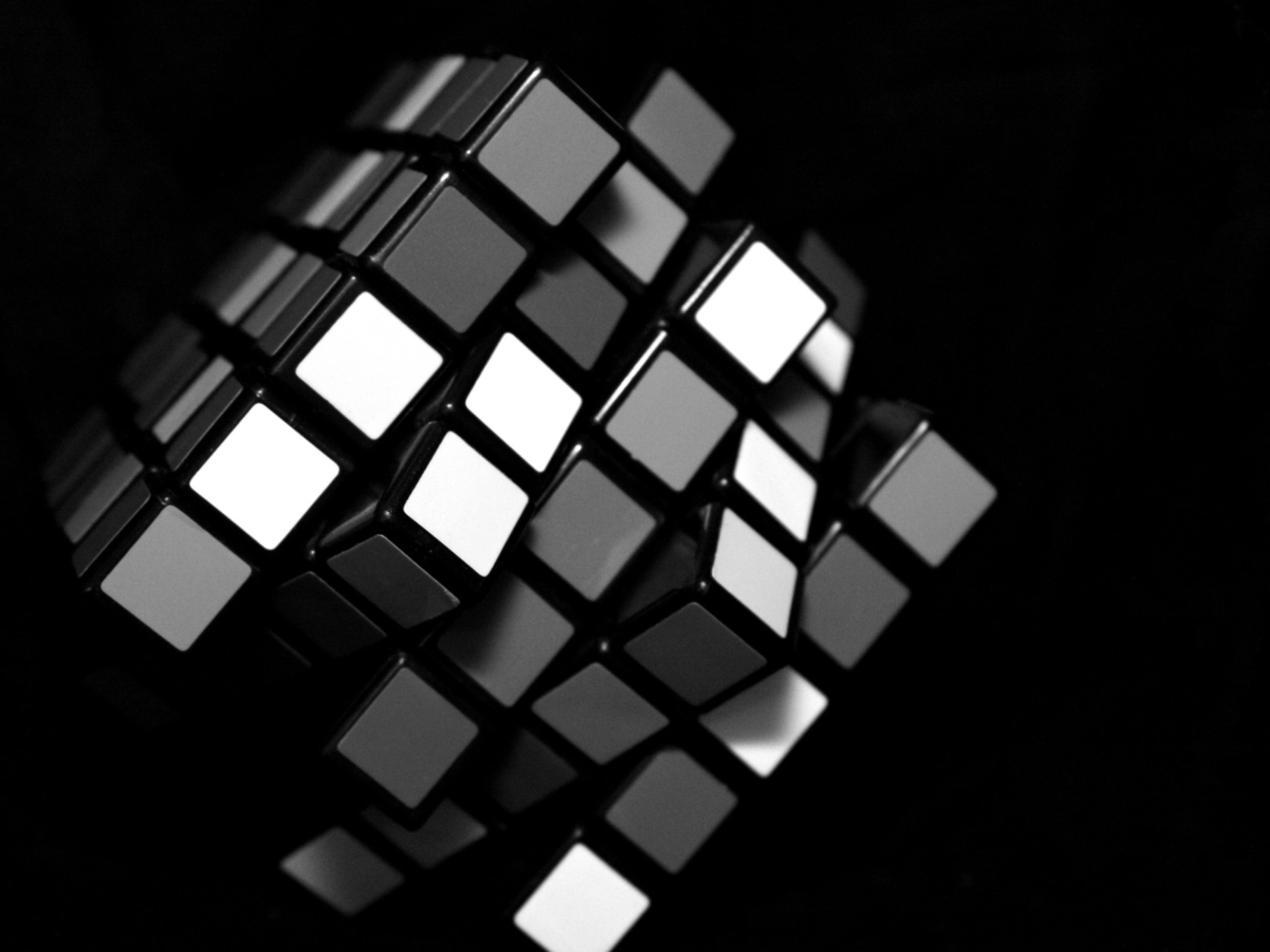 Black Rubik Cube wallpaper 1400x1050