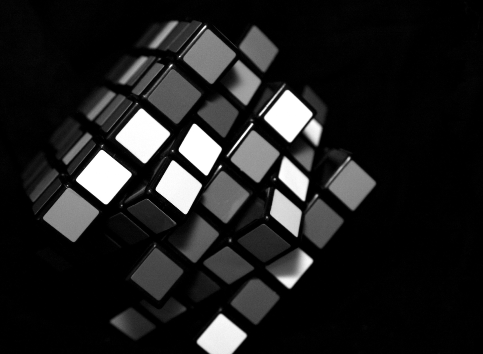Fondo de pantalla Black Rubik Cube 1920x1408