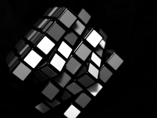 Fondo de pantalla Black Rubik Cube 320x240