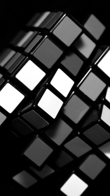 Fondo de pantalla Black Rubik Cube 360x640