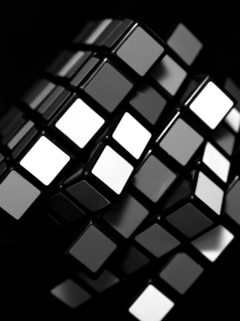 Black Rubik Cube wallpaper 480x640
