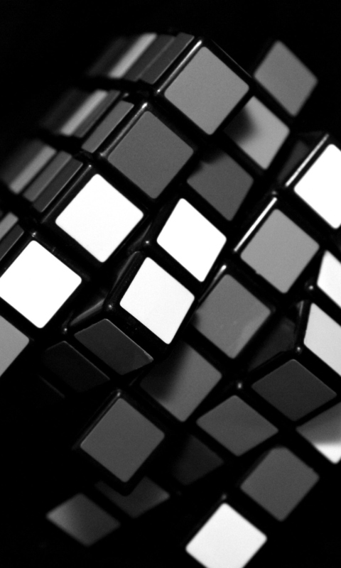 Black Rubik Cube wallpaper 480x800