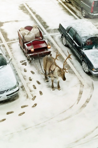 Das Christmas Parking Wallpaper 320x480