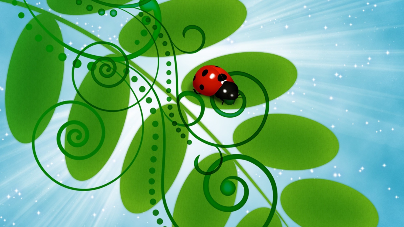 Das Vector Ladybug Wallpaper 1366x768