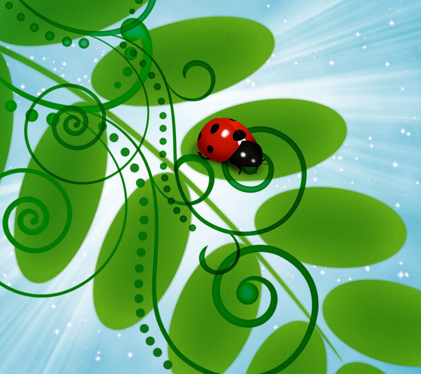 Обои Vector Ladybug 1440x1280