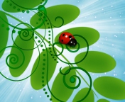 Vector Ladybug wallpaper 176x144