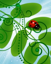 Das Vector Ladybug Wallpaper 176x220