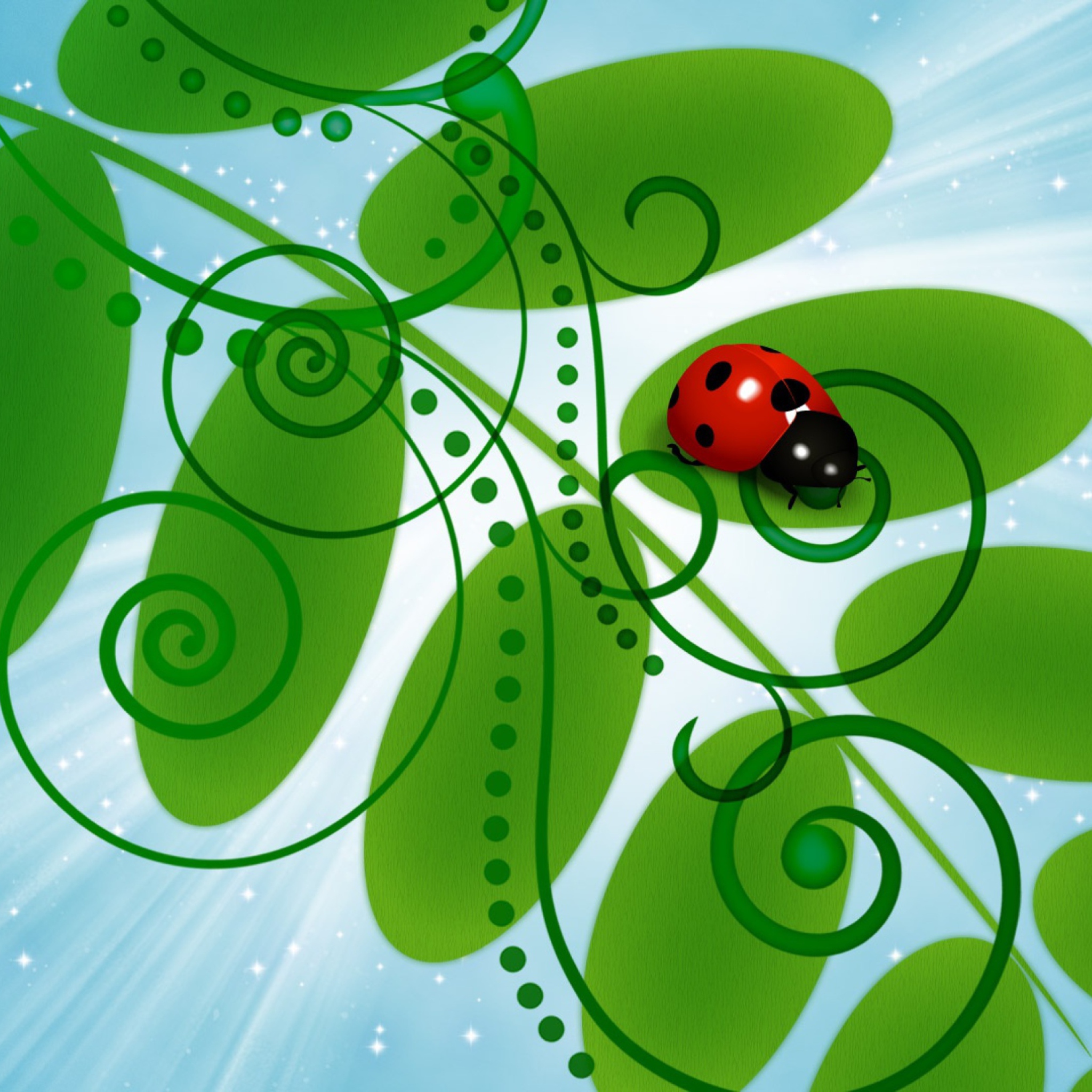 Vector Ladybug wallpaper 2048x2048