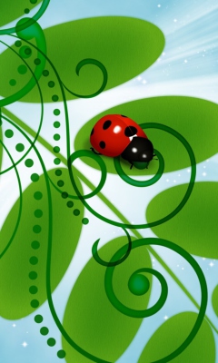Das Vector Ladybug Wallpaper 240x400