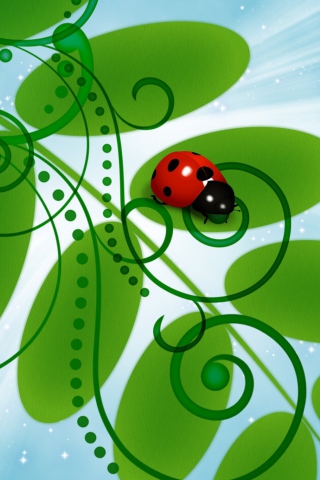 Vector Ladybug wallpaper 320x480