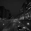 Обои Black And White Cityscapes Lights 128x128